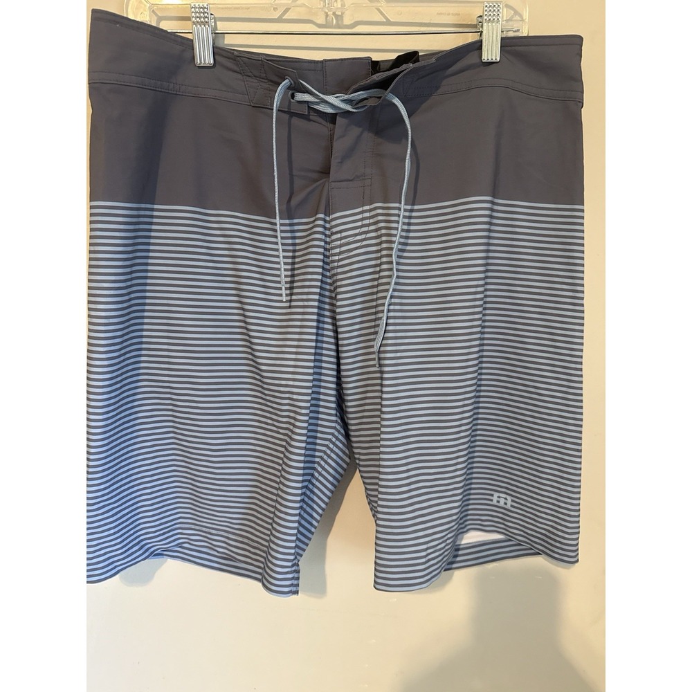 TravisMathew Men's Board Shorts Swim Trunks Size 34, Blue/Gray, Unlined
